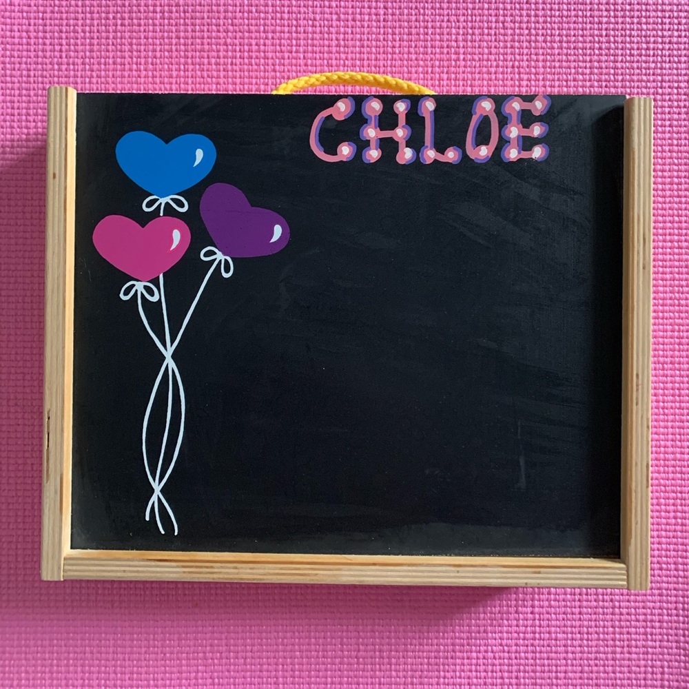 CHLOE kids mini chalkboard & whiteboard with name
